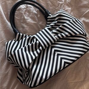 Black and White Striped Kate Spade Women's Bag